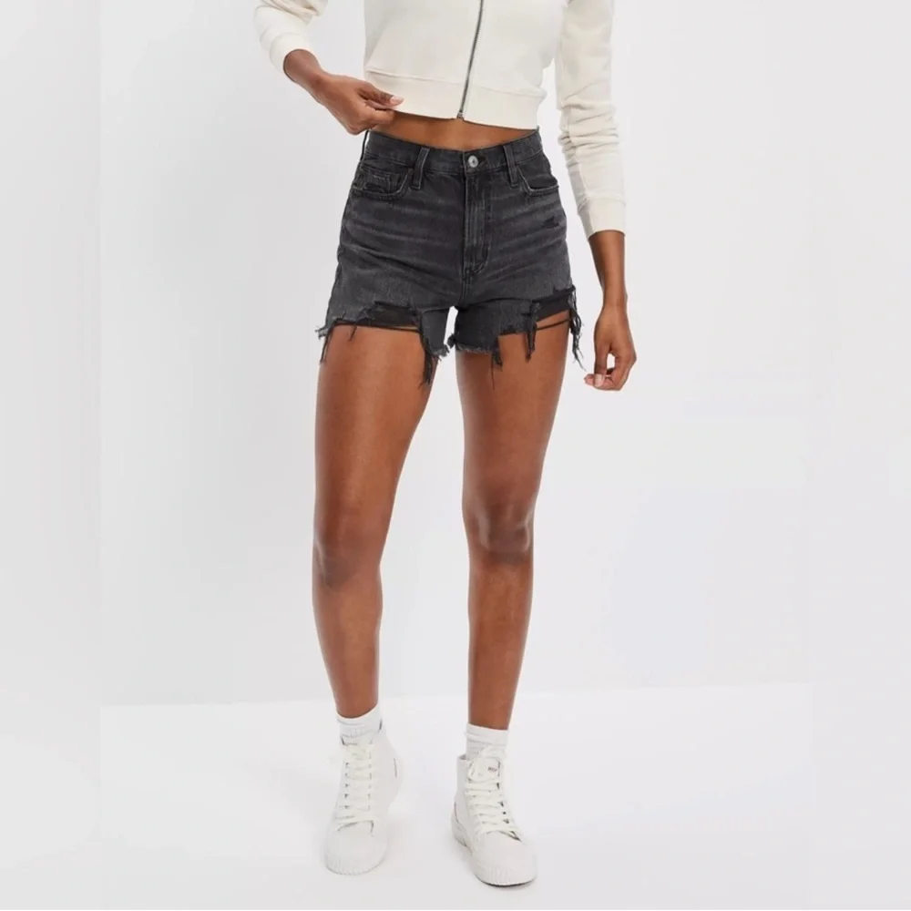 NEW American Eagle AE 90s High Rise Boyfriend Black Denim Jean Shorts